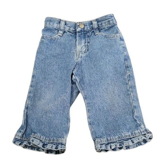 Jeans with ruffle hemline - Picture 1 of 3